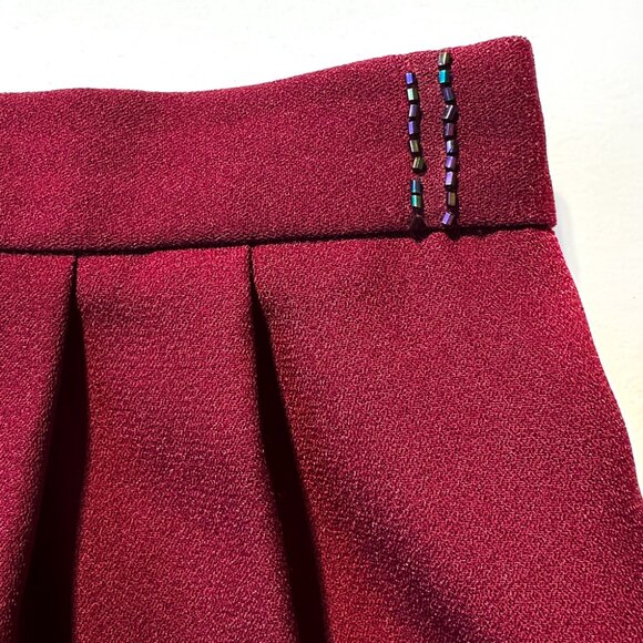 Dressy pantsuit, deep burgundy with sparling bead trim - Picture 8 of 9